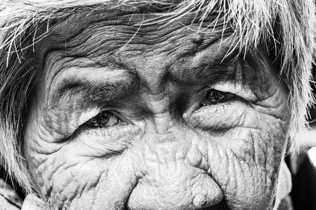 Close up portrait of an elderly woman