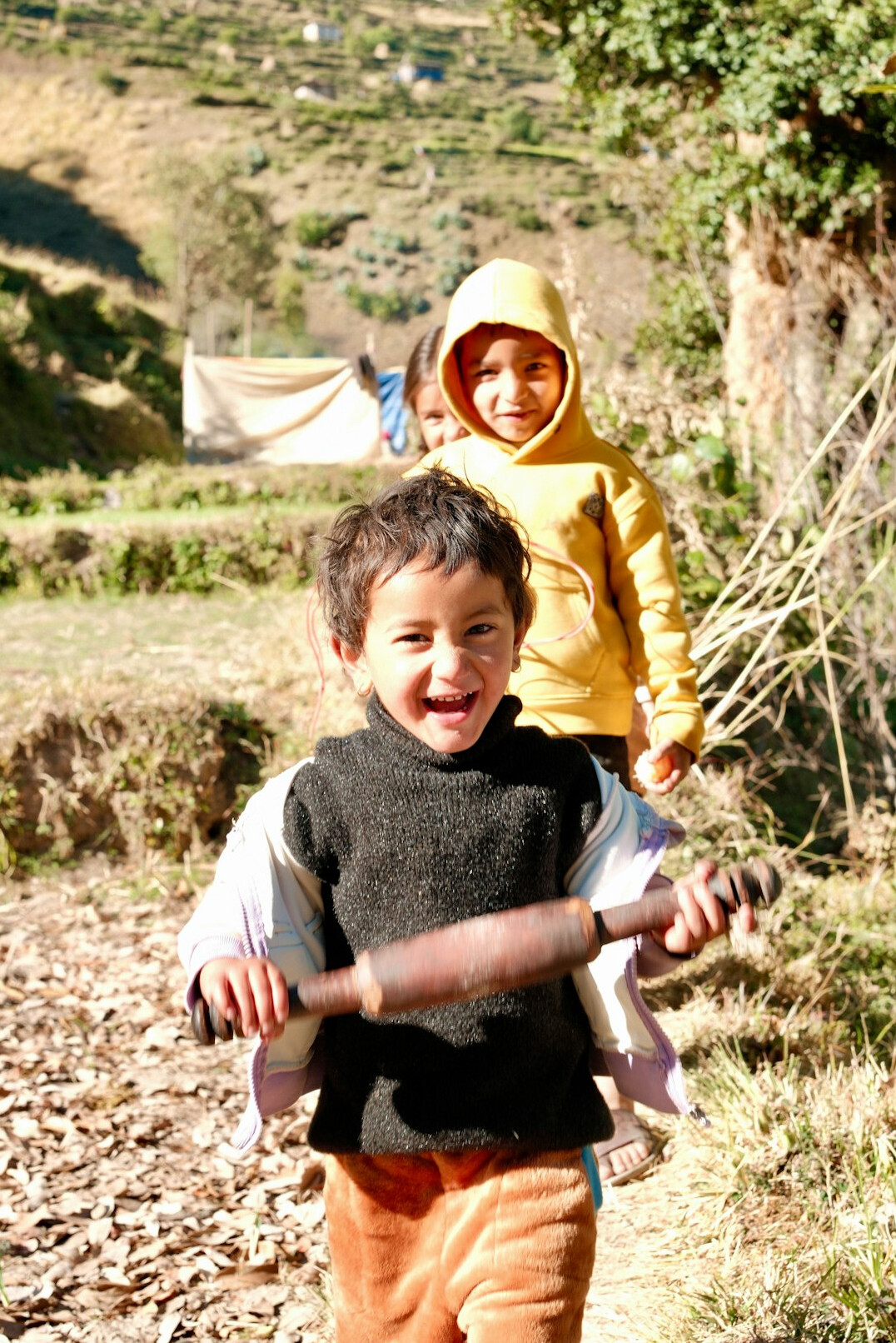 children playing outside
